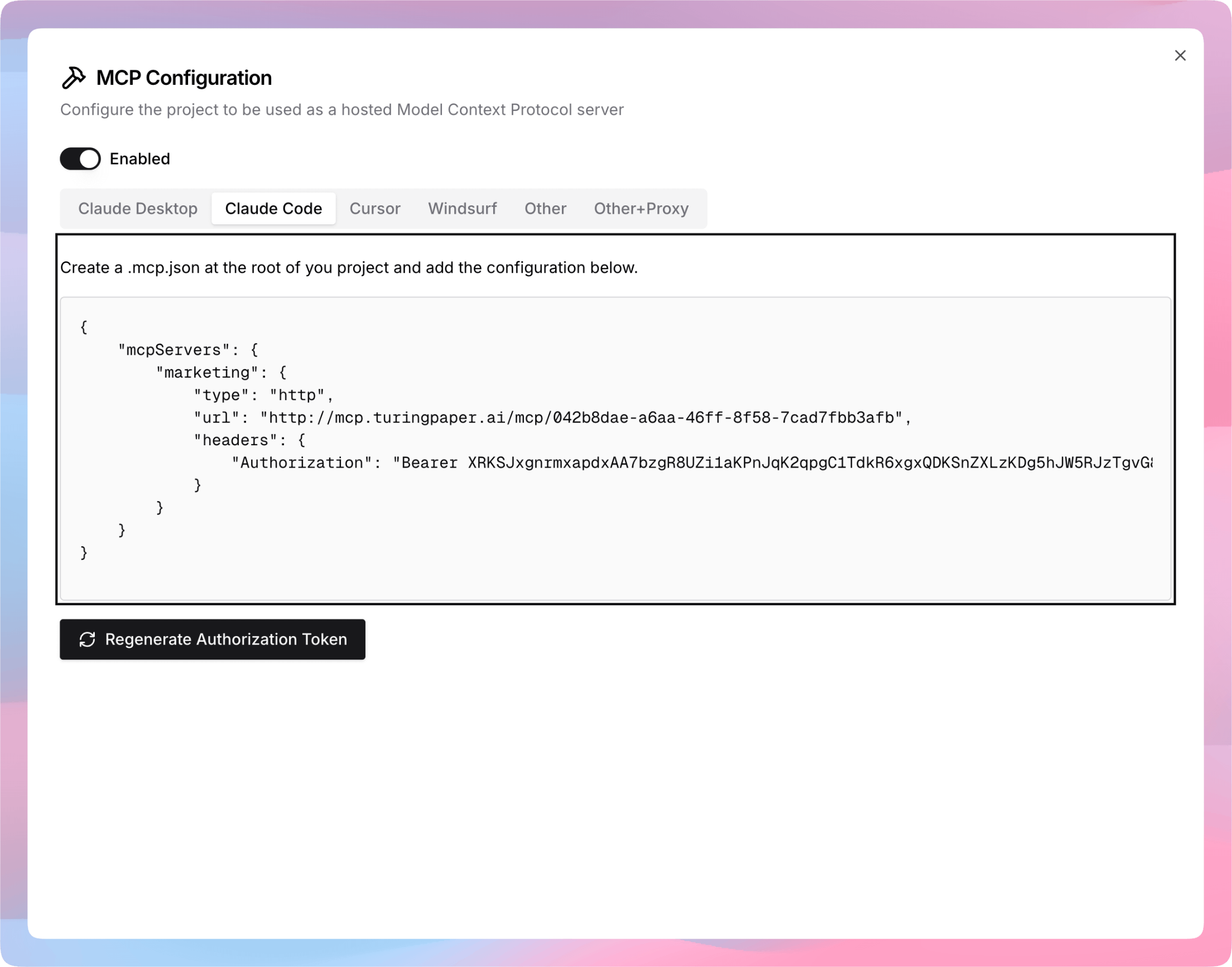 Turingpaper Marketing Project MCP Enabled
